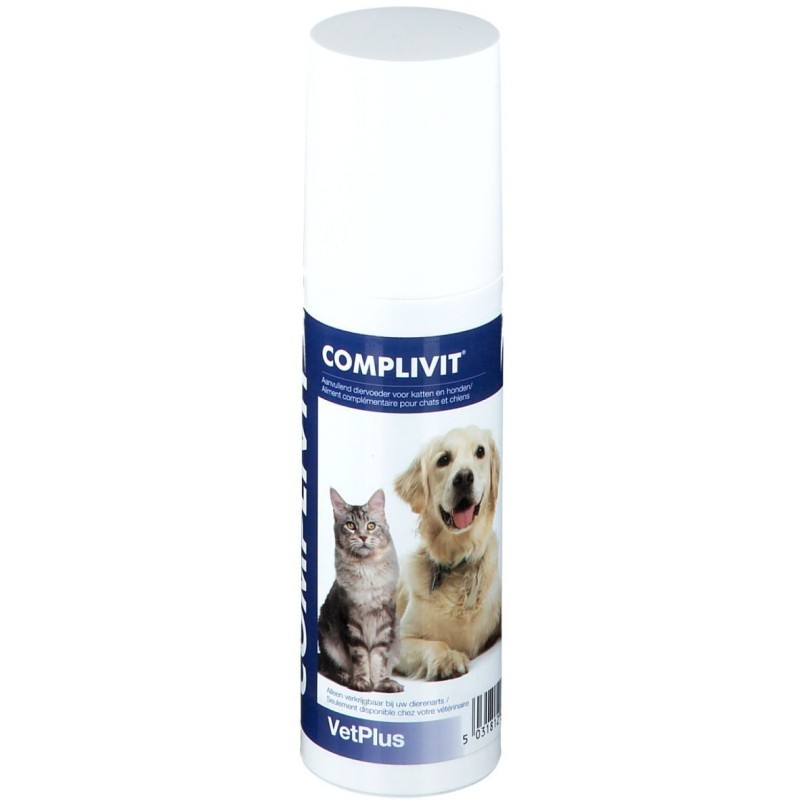 Packaging del prodotto Complivit Integratore Vitaminico Veterinario per Cani e Gatti 150g