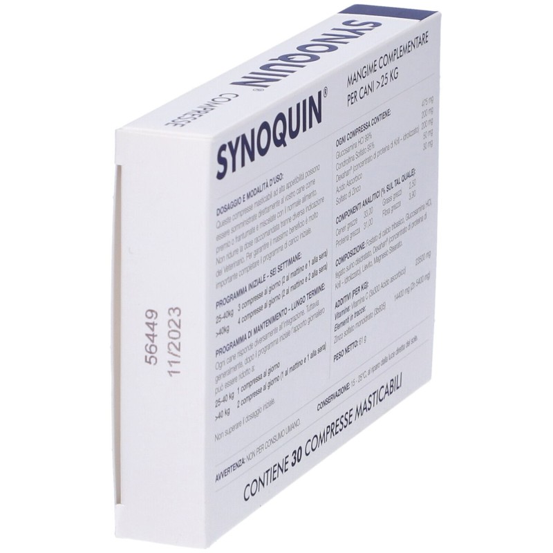 Primo piano di Synoquin Efa Large Breed Integratore per Cani 30 Compresse
