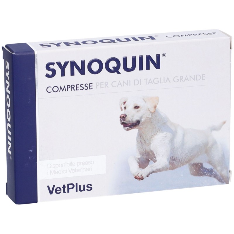 Presentazione grafica di Synoquin Efa Large Breed Integratore per Cani 30 Compresse