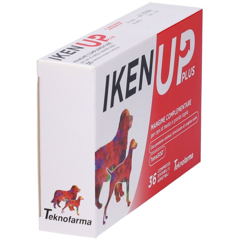 Pack ufficiale del prodotto Iken Up Plus Integratore Energetico Veterinario per Cani Taglia Grande 36 Compresse