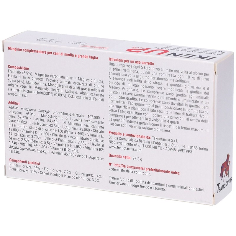 Aspetto del prodotto Iken Up Plus Integratore Energetico Veterinario per Cani Taglia Grande 36 Compresse