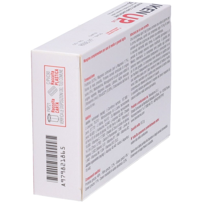 Scatola integra del prodotto Iken Up Plus Integratore Energetico Veterinario per Cani Taglia Grande 36 Compresse