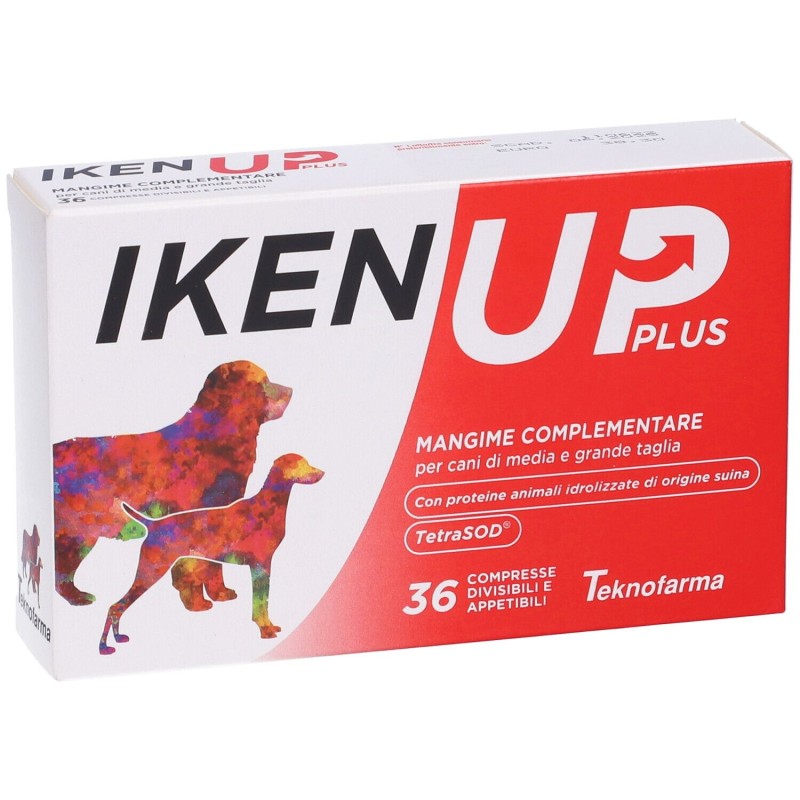Packaging del prodotto Iken Up Plus Integratore Energetico Veterinario per Cani Taglia Grande 36 Compresse