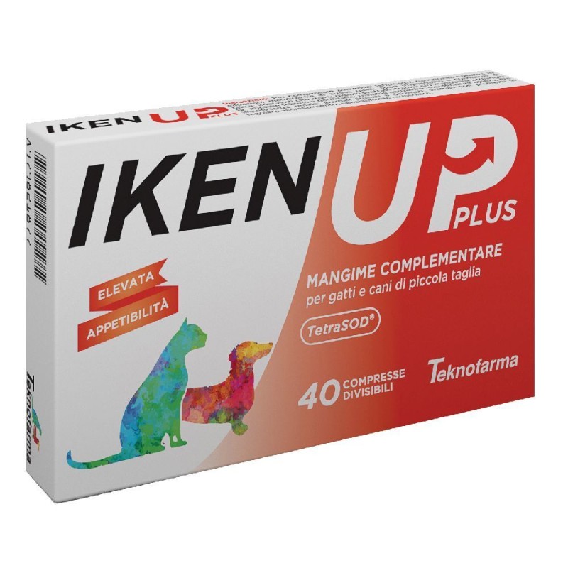 Visualizzazione chiara di Iken Up Plus Integratore Energetico Veterinario per Cani e Gatti Taglia Piccola 40 Compresse