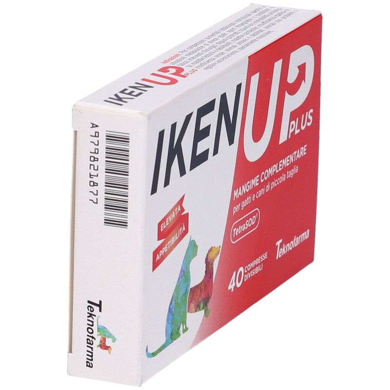 Packaging integro del prodotto Iken Up Plus Integratore Energetico Veterinario per Cani e Gatti Taglia Piccola 40 Compresse