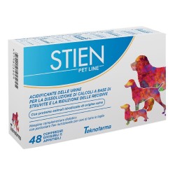 Dettaglio del packaging di Stien Pet Line Integratore per Cani 48 Compresse Dettaglio del packaging di Stien Pet Line Integratore per Cani 48 Compresse