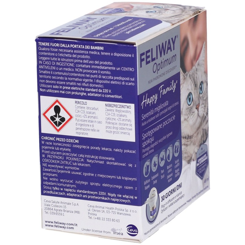 Packaging integro del prodotto Feliway Optimum Diffusore + Rricarica per Gatti Da 48ml
