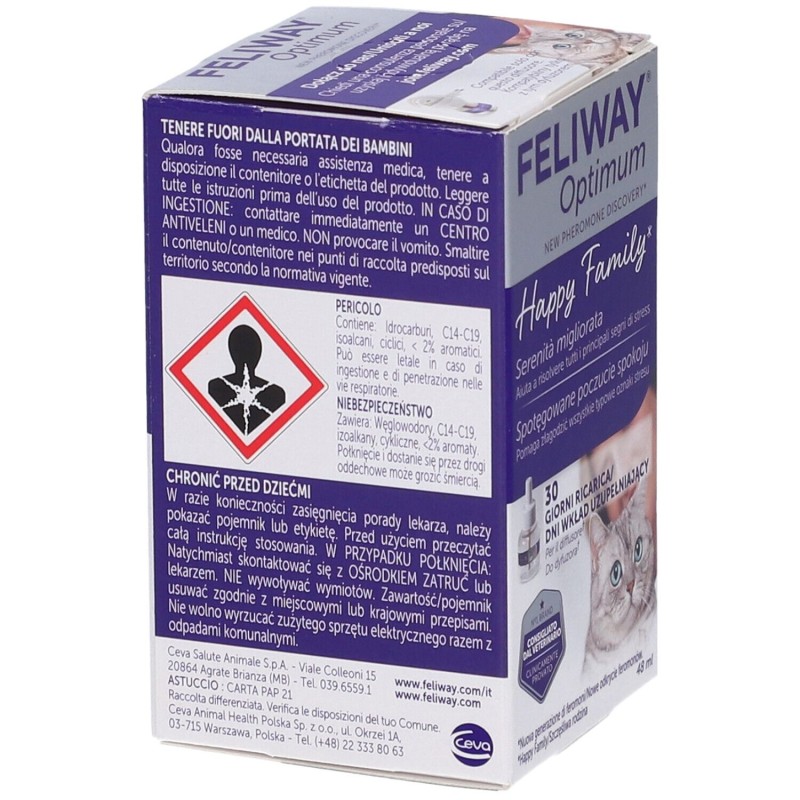Vista del prodotto Feliway Optimum Soluzione Antistress per il tuo Gatto Ricarica 48ml