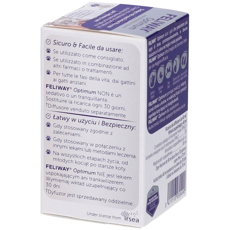 Confezione sigillata di Feliway Optimum Soluzione Antistress per il tuo Gatto Ricarica 48ml