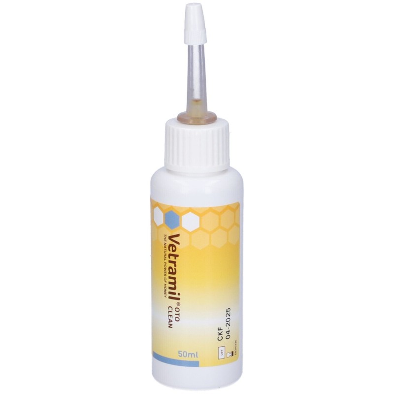 Scatola originale del prodotto Vetramil Oto Clean Gocce Veterinarie per Animali 50ml Scatola originale del prodotto Vetramil Oto Clean Gocce Veterinarie per Animali 50ml