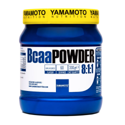 confezione di Yamamoto BCAA Powder 8:1:1 Integratore Aminoacidi Ramificati 300g Gusto Neutro