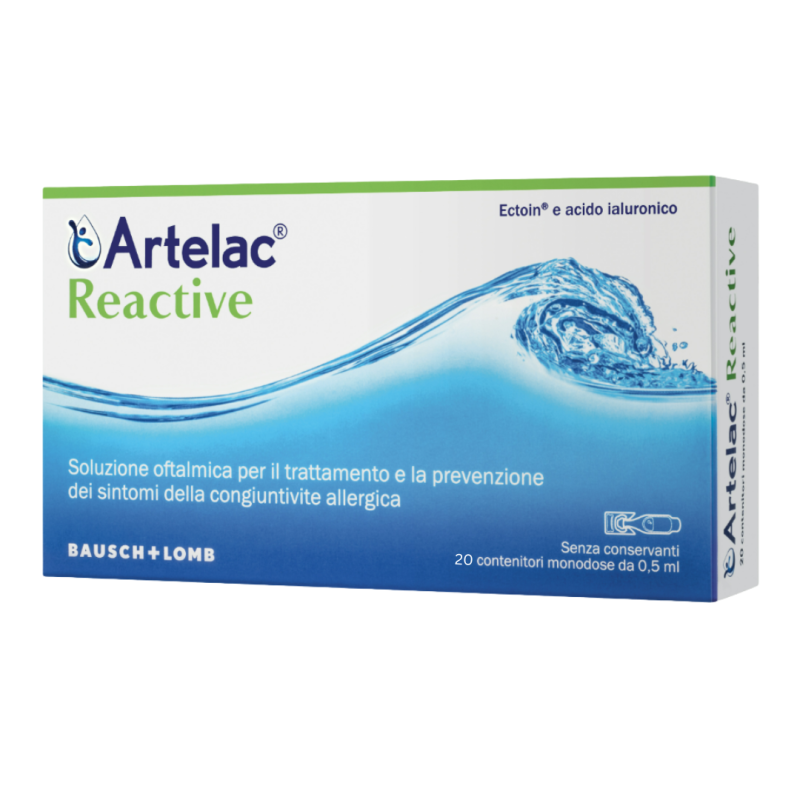 confezione di Artelac Reactive Collirio Lenitivo per Congiuntivite e Prurito 20 Unità Monodose