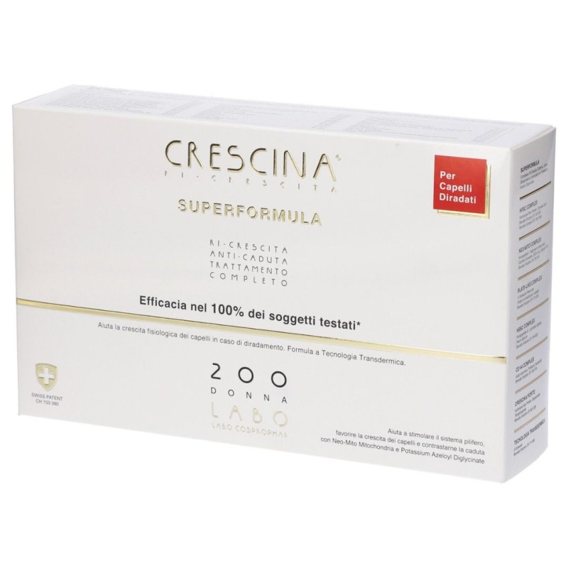 Formato di Crescina Ri-Crescita Super Formula 200 Donna Tc 10 + 10 Fiale 3,5 ml