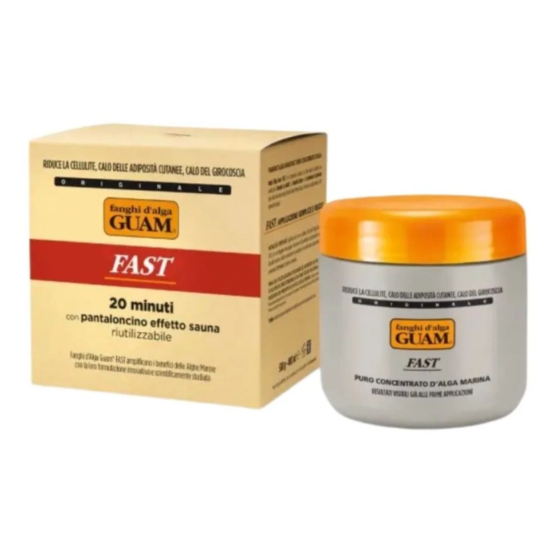 Formato di Fanghi d'Alga Guam Fast Classico 500 g + 1 Pantaloncino Effetto Sauna Riutilizzabile