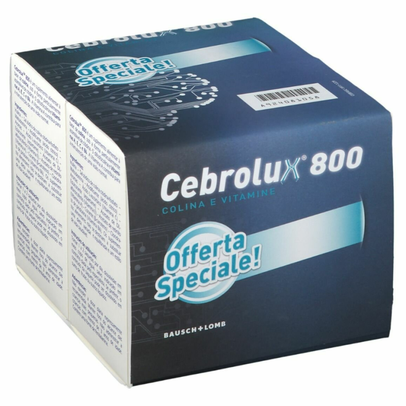 confezione di Cebrolux 800 Bi-Pack Integratore per Vista 60 Bustine