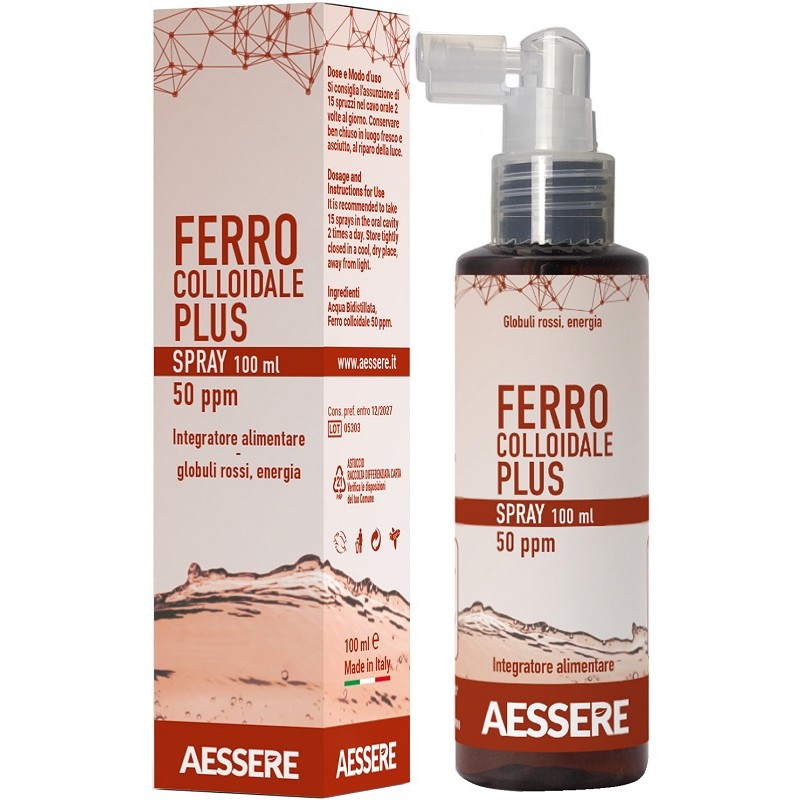 confezione di Ferro Colloidale Plus per Integrazione di Ferro 100ml Spray confezione di Ferro Colloidale Plus per Integrazione di Ferro 100ml Spray