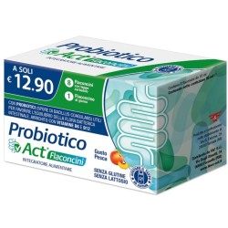 confezione Probiotico Act Fermenti Lattici e Vitamine per Intestino Gusto Pesca 8 Flaconcini