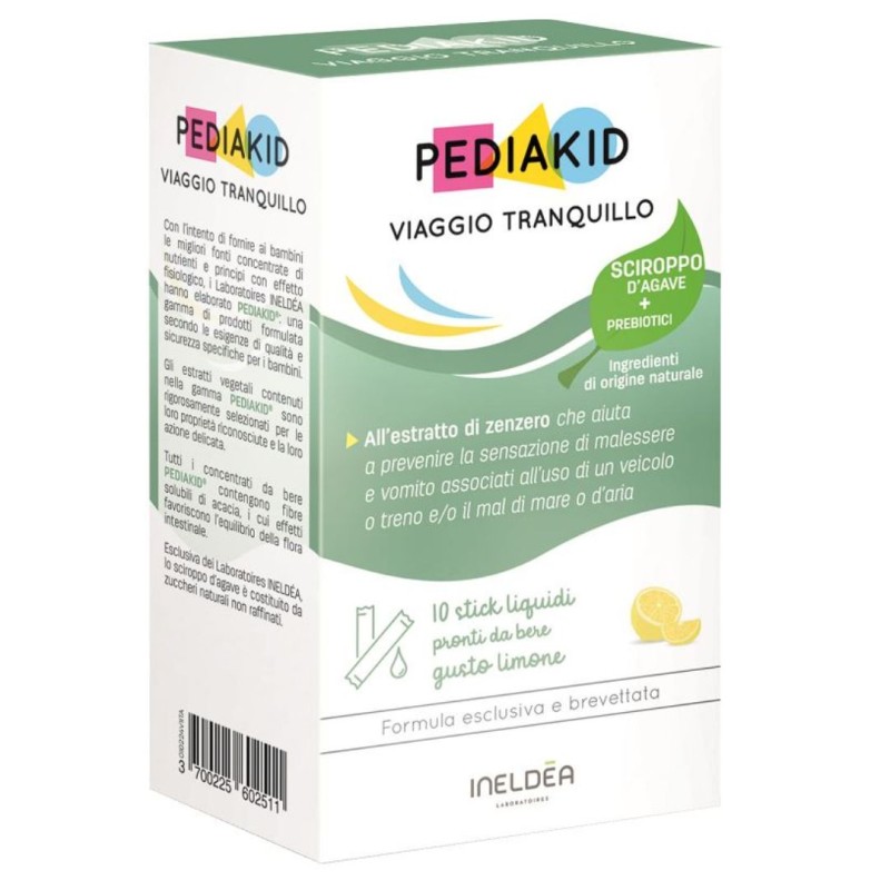 confezione Pediakid Viaggio Tranquillo Sciroppo per Nausea e Malessere 10 Bustine confezione Pediakid Viaggio Tranquillo Sciroppo per Nausea e Malessere 10 Bustine