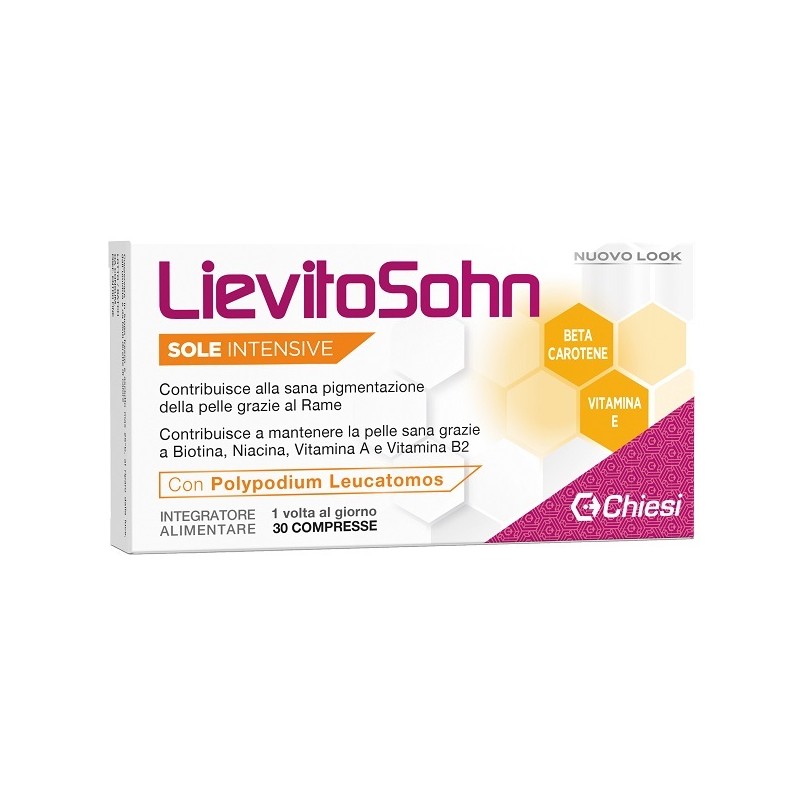 confezione di LievitoSohn Sole Intensive Integratore per la Pelle 30 Compresse confezione di LievitoSohn Sole Intensive Integratore per la Pelle 30 Compresse