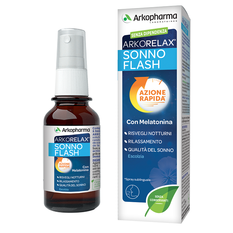 Arkorelax Sonno Flash Spray per sonno e jet lag 20ml Arkorelax Sonno Flash Spray per sonno e jet lag 20ml