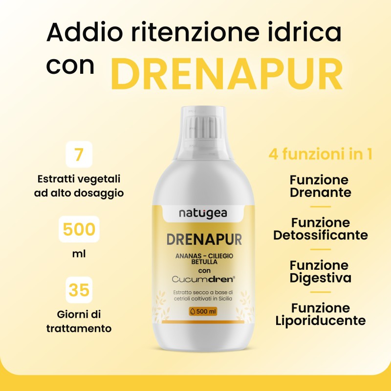 Natugea Drenapur Liquido Integratore Drenante Naturale 500ml Natugea Drenapur Liquido Integratore Drenante Naturale 500ml