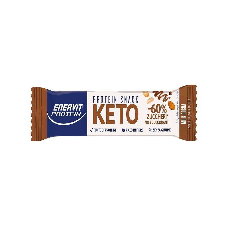 Formato di Enervit Protein Snack Keto Milk Cocoa Snack Proteico Chetogenico Senza Glutine 35 g Formato di Enervit Protein Snack Keto Milk Cocoa Snack Proteico Chetogenico Senza Glutine 35 g