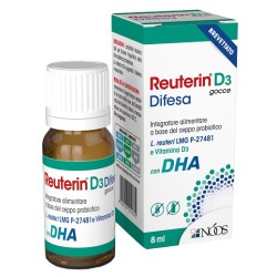 confezione di Reuterin D3 Difesa Gocce con DHA Integratore per Difese Immunitarie 8ml confezione di Reuterin D3 Difesa Gocce con DHA Integratore per Difese Immunitarie 8ml