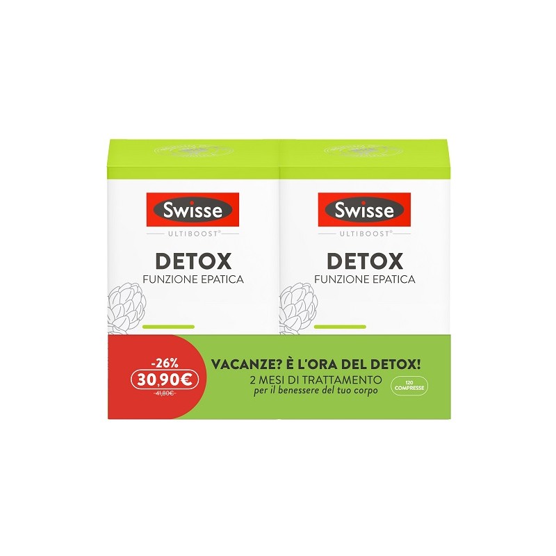 Swisse Bipack Detox Epa integratore per depurazione e benessere del fegato 120 compresse Swisse Bipack Detox Epa integratore per depurazione e benessere del fegato 120 compresse