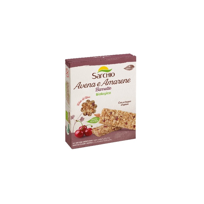 Barrette avena e amarene snack biologico senza glutine 4x22,5g Barrette avena e amarene snack biologico senza glutine 4x22,5g