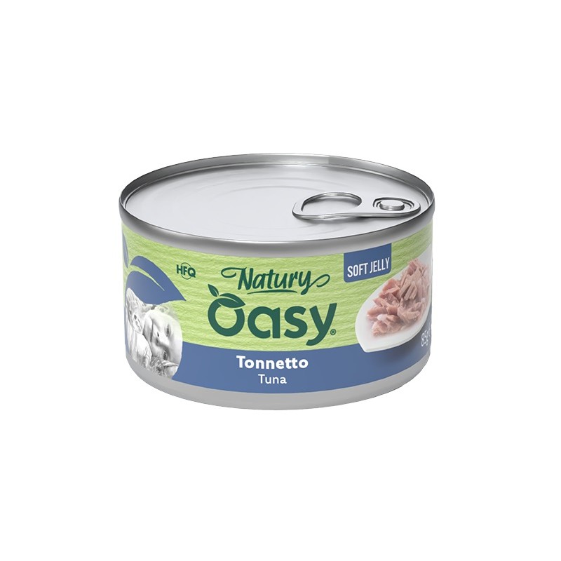 Oasy Wet Cat Natury Soft Jelly Tonnetto alimento complementare per gatti adulti lattina 85 g Oasy Wet Cat Natury Soft Jelly Tonnetto alimento complementare per gatti adulti lattina 85 g