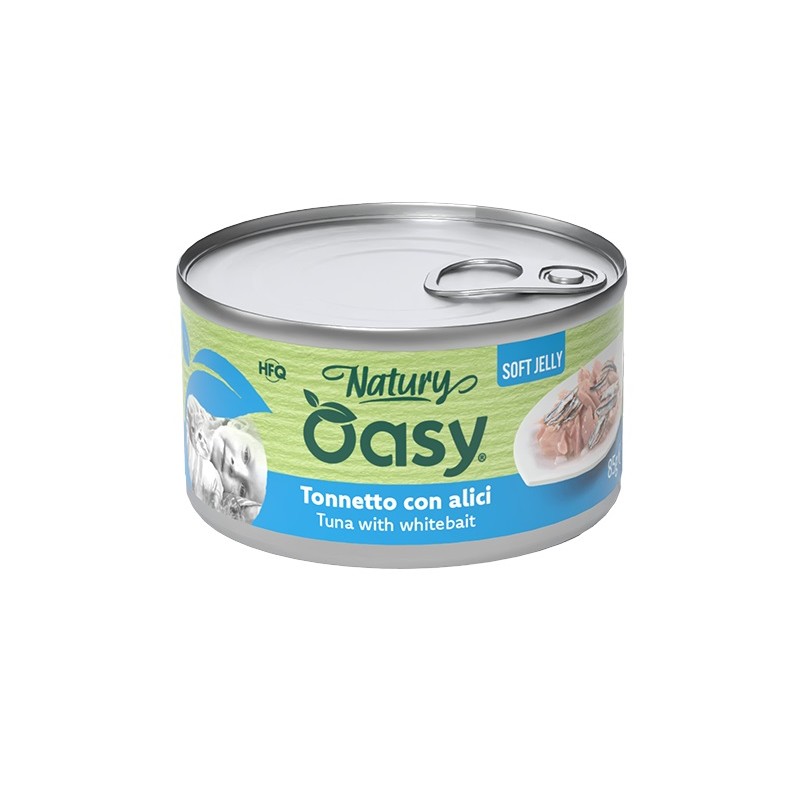 Oasy Wet Cat Natury Soft Jelly Tonnetto Con Alici per Gatti Adulti in Soft Jelly 85g Oasy Wet Cat Natury Soft Jelly Tonnetto Con Alici per Gatti Adulti in Soft Jelly 85g
