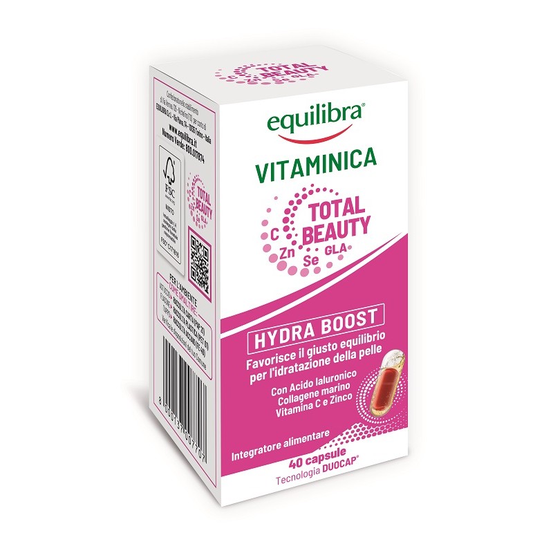 Vitaminica Hydra Boost Total Beauty integratore per pelle idratata e luminosa 40 capsule