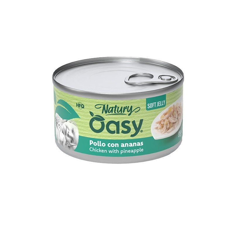 Oasy Wet Cat Natury Soft Jelly Pollo con Ananas per Gatti Adulti in Gelatina 85g Oasy Wet Cat Natury Soft Jelly Pollo con Ananas per Gatti Adulti in Gelatina 85g