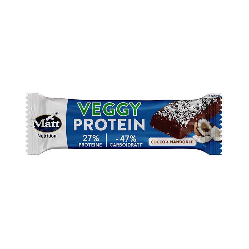 Matt Veggy Protein Cocco e Mandorle Barretta Proteica 50 g Matt Veggy Protein Cocco e Mandorle Barretta Proteica 50 g