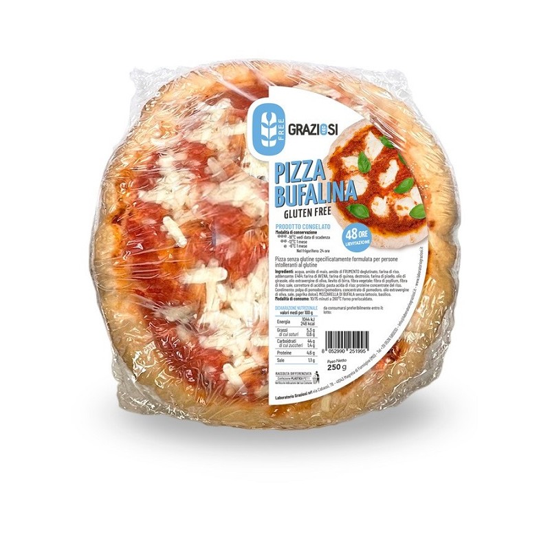 Pizza Bufalina Senza Glutine con Mozzarella di Bufala 250 g Pizza Bufalina Senza Glutine con Mozzarella di Bufala 250 g