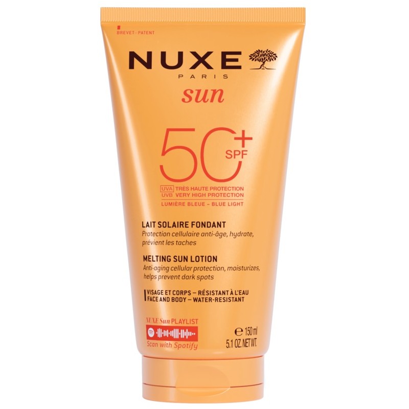 tubo di Nuxe Sun Latte Solare Fondente con Protezione SPF50+ 150ml