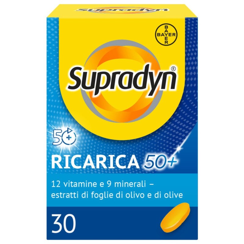Visualizzazione chiara di Supradyn Ricarica 50+ Integratore Vitamine e Minerali 30 Compresse Visualizzazione chiara di Supradyn Ricarica 50+ Integratore Vitamine e Minerali 30 Compresse