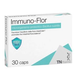 Scatola integra del prodotto Tsunami Immuno Flor Integratore per Benessere Intestino e Difese Immunitarie 30 Capsule