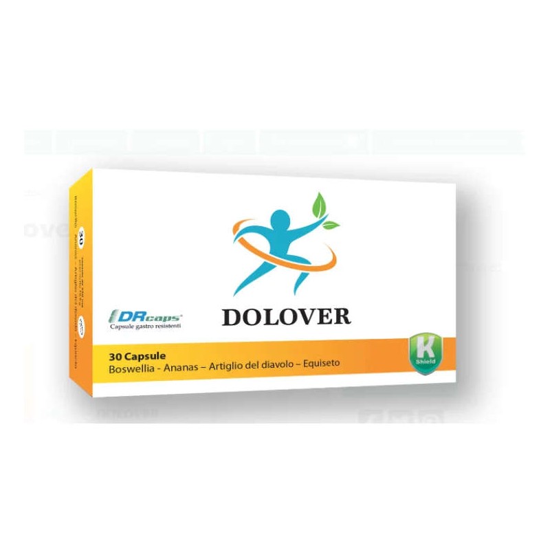 Primo piano di Dolover Integratore per Dolori Articolari e Muscolari, sollievo naturale, 30 capsule