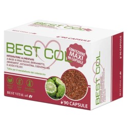 Foto illustrativa del packaging di Best Col Integratore per il Metabolismo del Colesterolo, controllo colesterolo, 90 capsule Foto illustrativa del packaging di Best Col Integratore per il Metabolismo del Colesterolo, controllo colesterolo, 90 capsule