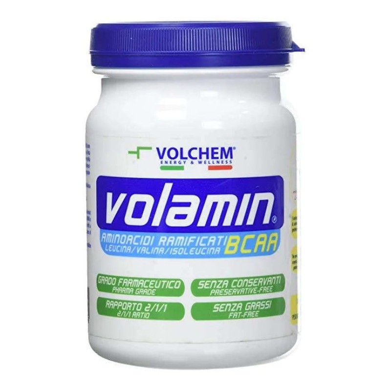 Confezione commerciale diVolchem Volamin BCAA per Energia e Recupero Muscolare 300 Compresse