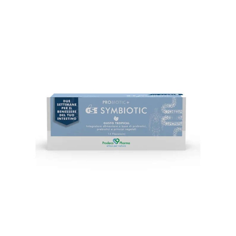 Scatola originale del prodotto Prodeco GSE Probiotic+ Symbiotic per Benessere Intestinale e Difese Immunitarie 14 Flaconcini Scatola originale del prodotto Prodeco GSE Probiotic+ Symbiotic per Benessere Intestinale e Difese Immunitarie 14 Flaconcini