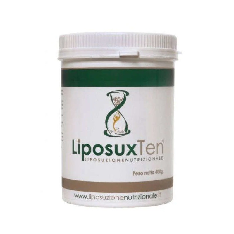 Packaging del prodotto Liposuxten Polvere Integratore per Dimagrire, blocca fame e mantiene la massa muscolare, gusto vaniglia e