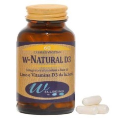 Primo piano di Wellbeing W Natural D3 Integratore per Ossa, Denti e Immunità 60 Capsule