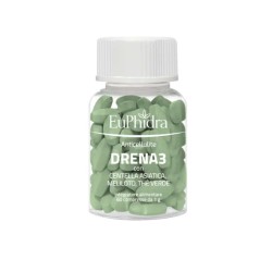 Primo piano di Euphidra Drena 3 Integratore Anticellulite per Drenaggio e Microcircolo 60 Compresse Primo piano di Euphidra Drena 3 Integratore Anticellulite per Drenaggio e Microcircolo 60 Compresse