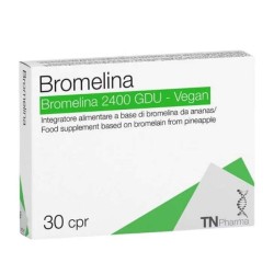 Presentazione grafica di Tsunami Bromelina 2400 GDU Vegan integratore drenante e antinfiammatorio 30 compresse