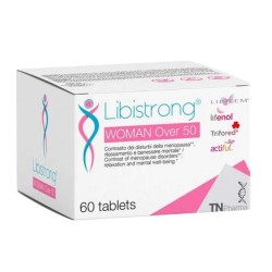 Scatola originale del prodotto Tsunami Libistrong Woman Over 50 integratore menopausa benessere donna 60 compresse