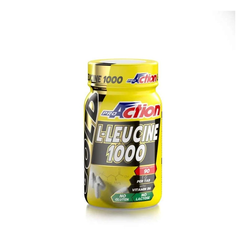 Foto ravvicinata di ProAction Gold Leucine integratore per massa muscolare e recupero 90 compresse Foto ravvicinata di ProAction Gold Leucine integratore per massa muscolare e recupero 90 compresse