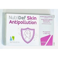 Dettaglio del packaging di Nutrileya Nutridef Skin Antipollution integratore per protezione pelle da inquinamento 30 compresse Dettaglio del packaging di Nutrileya Nutridef Skin Antipollution integratore per protezione pelle da inquinamento 30 compresse