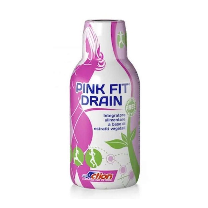 Foto ravvicinata di ProAction Pink Fit Drain integratore drenante per eliminare liquidi in eccesso 500ml